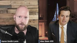 Aaron Smith-Levin appears with trolling YouTuber Alex Stein